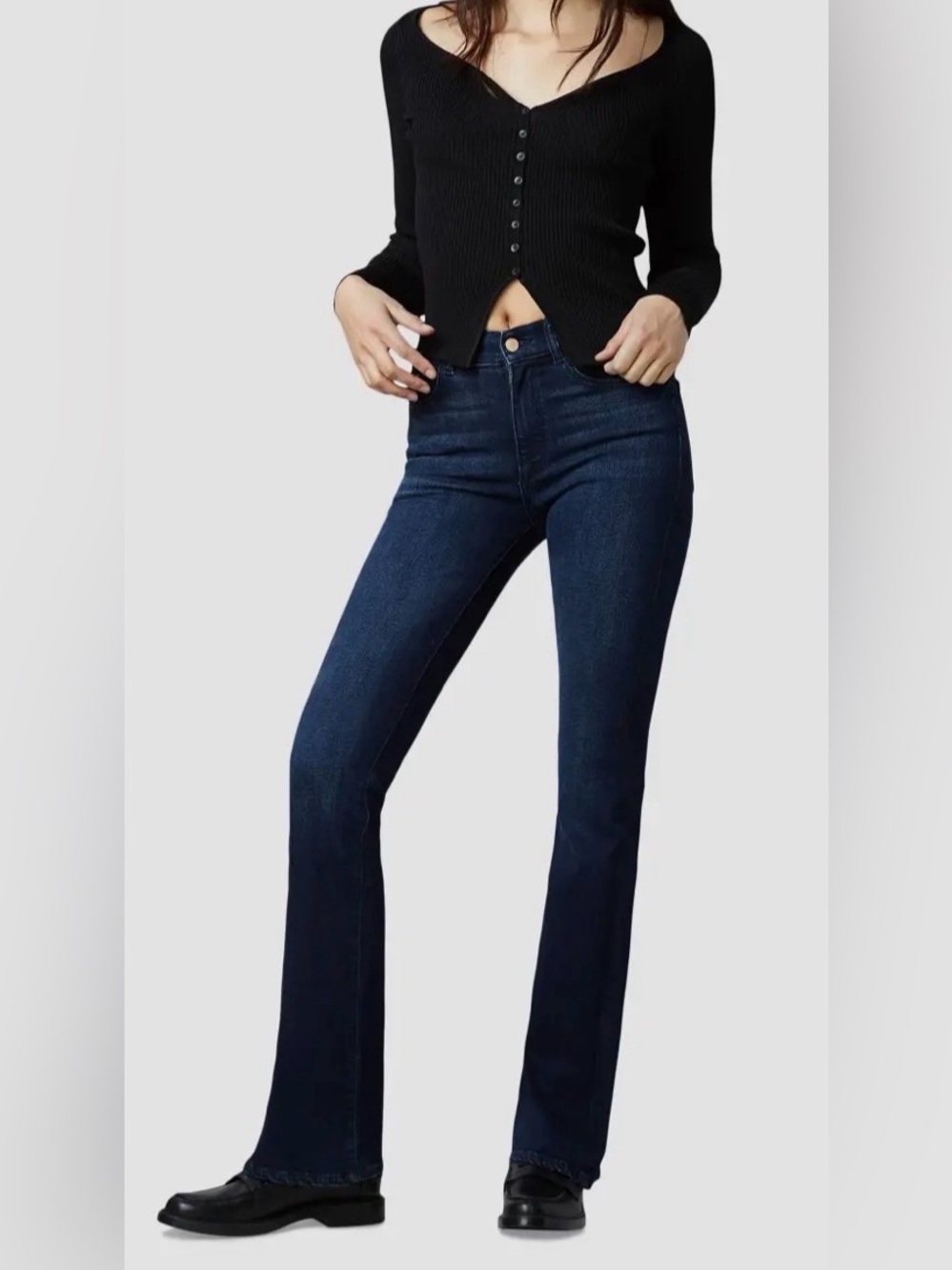DL1961 Jeans Bridget Dark Blue High-Rise Instasculpt Boot